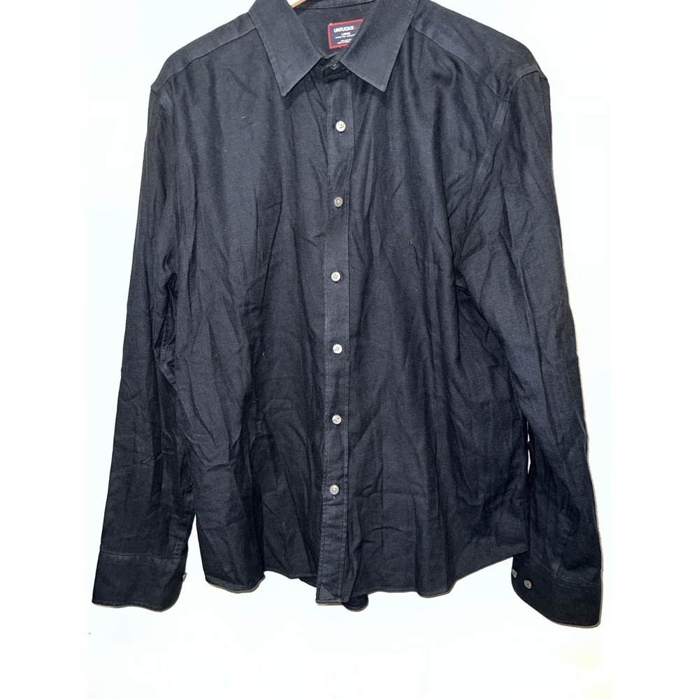 Untuckit Mens Large Button Down Long Sleeve Black Casual Formal Preppy